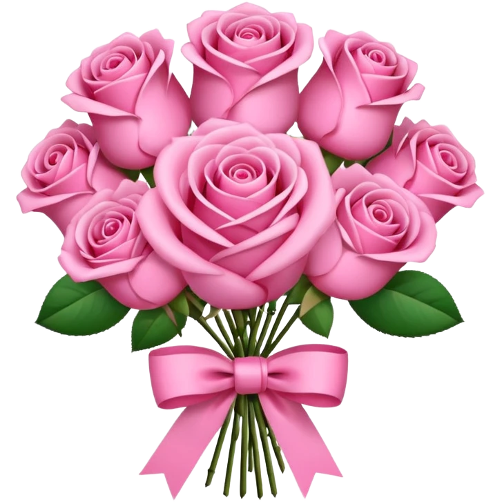 pink rose bouquet with pink ribbons  emoji