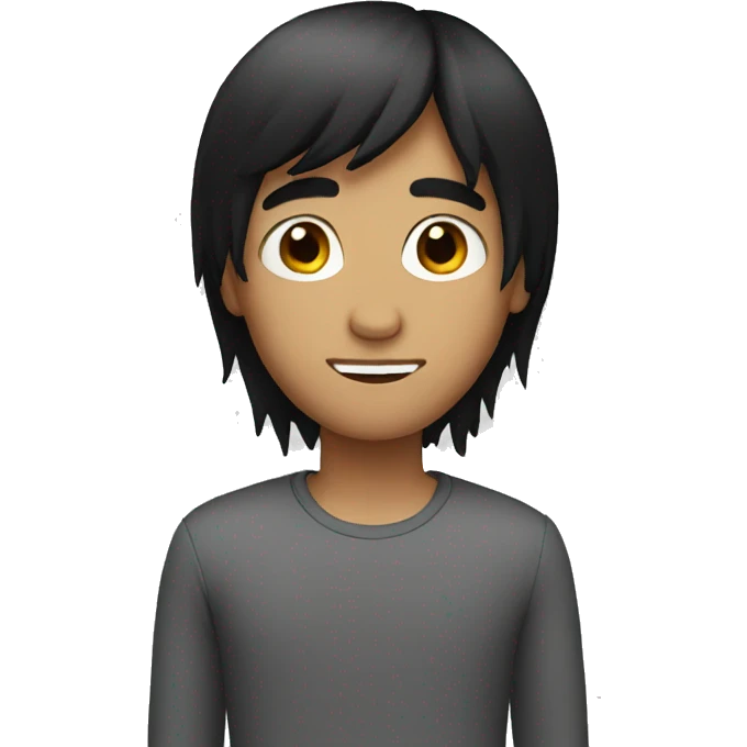 boy with long black straight hair emoji