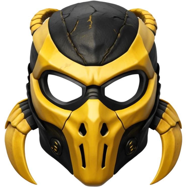 mortal kombat scorpion mask black and yellow emoji