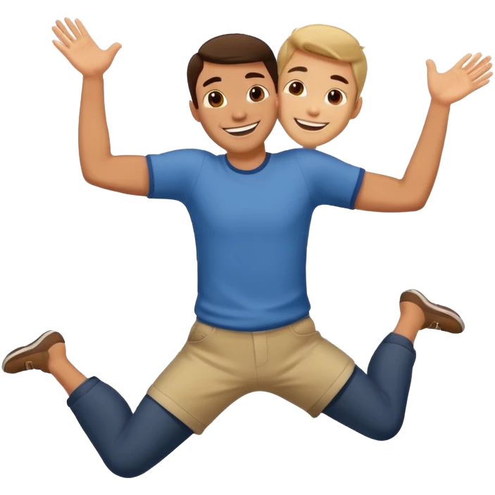 Guy jumping into a hug  emoji