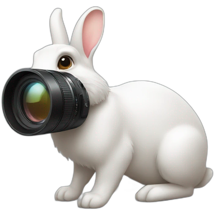 rabbit with photocamera emoji