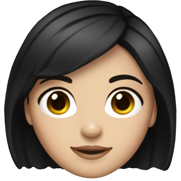 white girl with short black hair cozy emoji