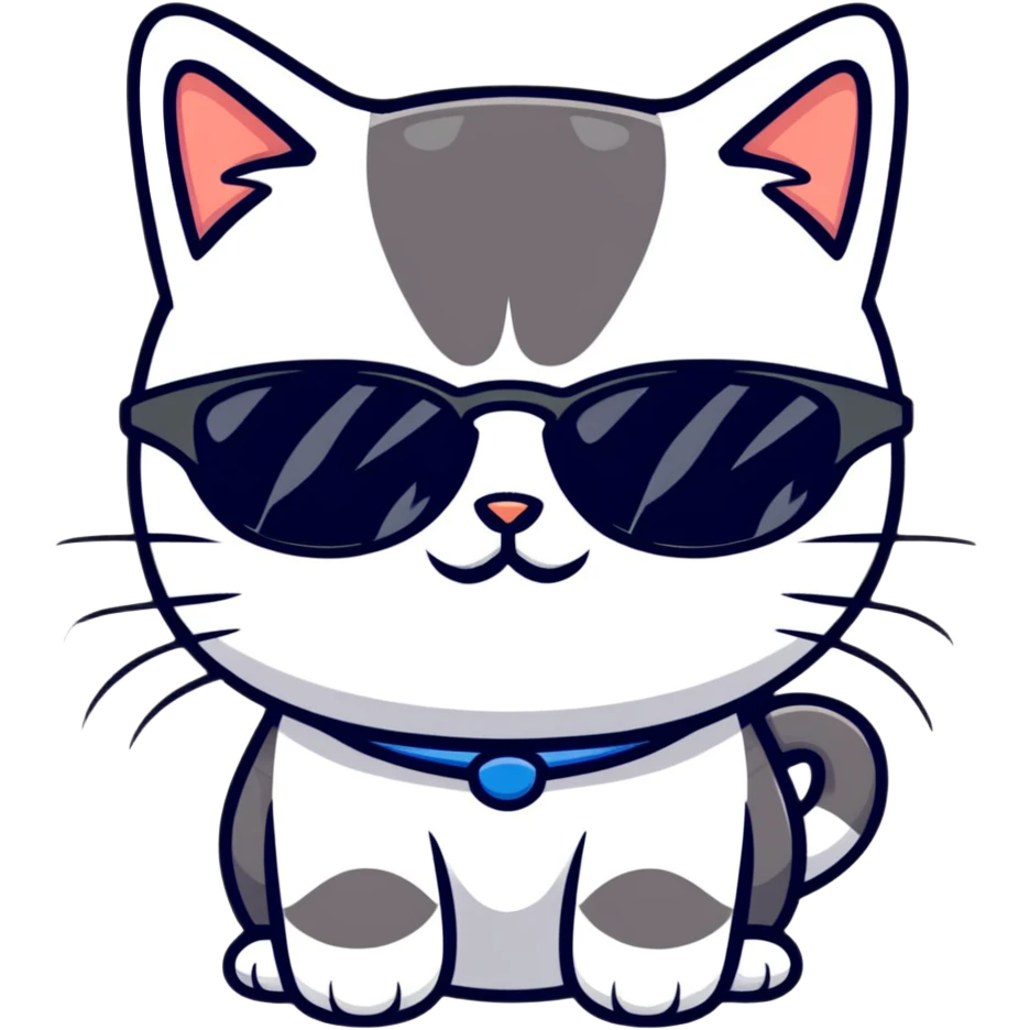 Cat with sunglasses emoji