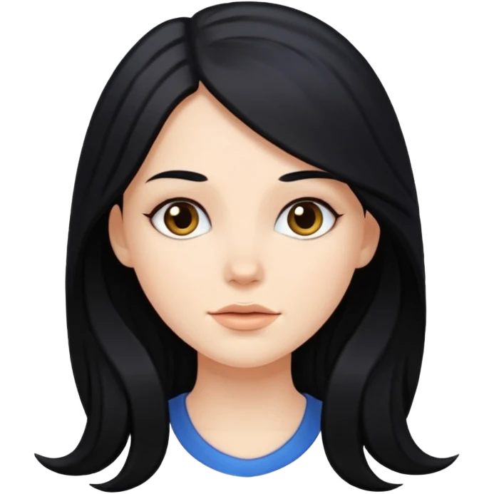 white girl with long black hair emoji