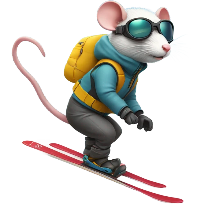 Rat skiing emoji