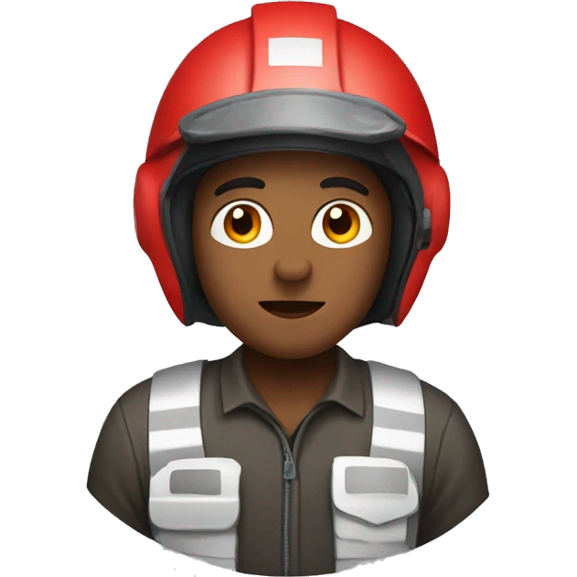 a rescuer in a red helmet emoji