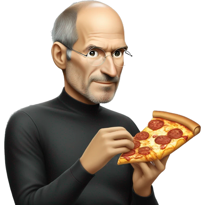 Steve Jobs eating Pizza  emoji