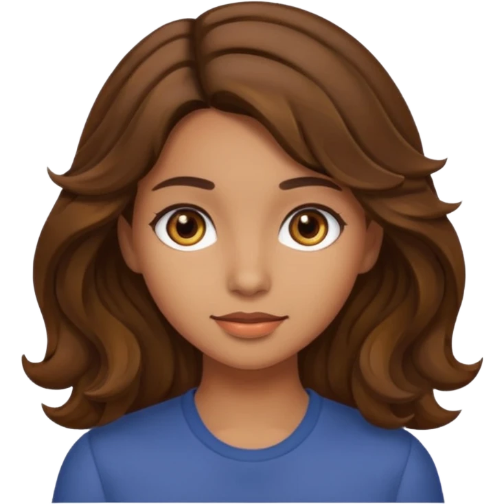 can you please make a girl with olive skin tone, brown hair, brown eyes and wavy hair emoji
