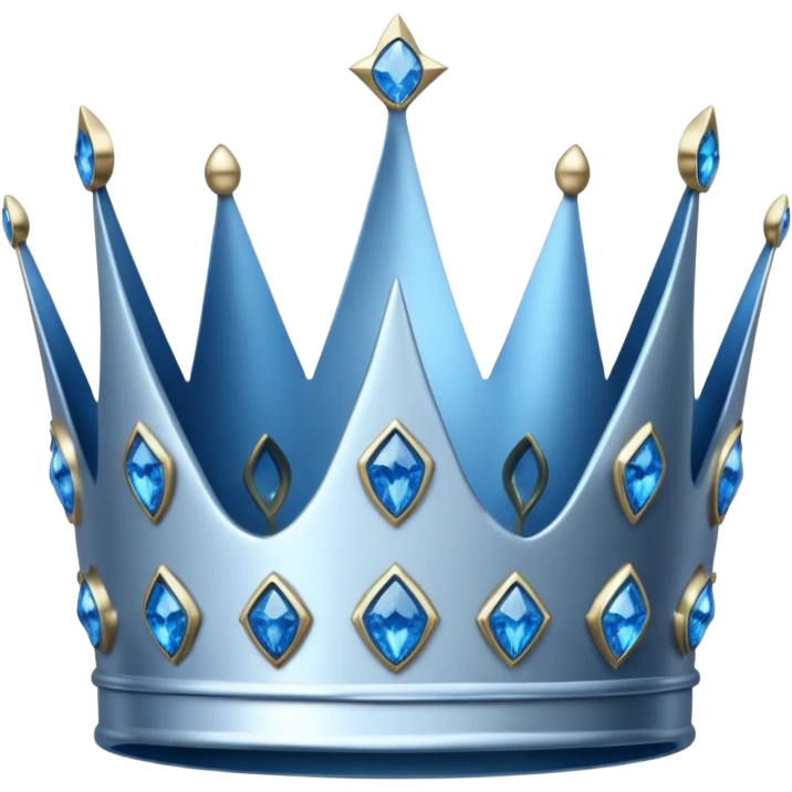 silver crown with blue diamonds emoji