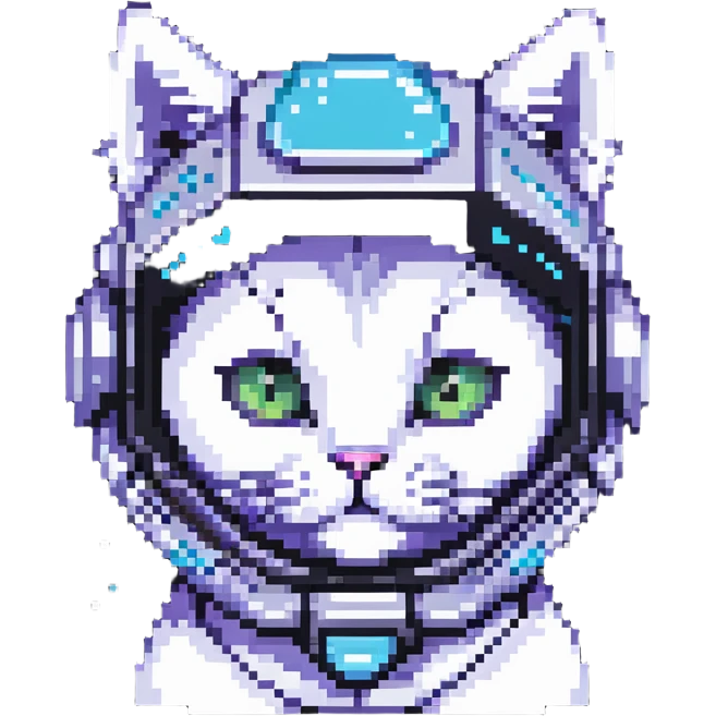 space cat with futuristic visor emoji