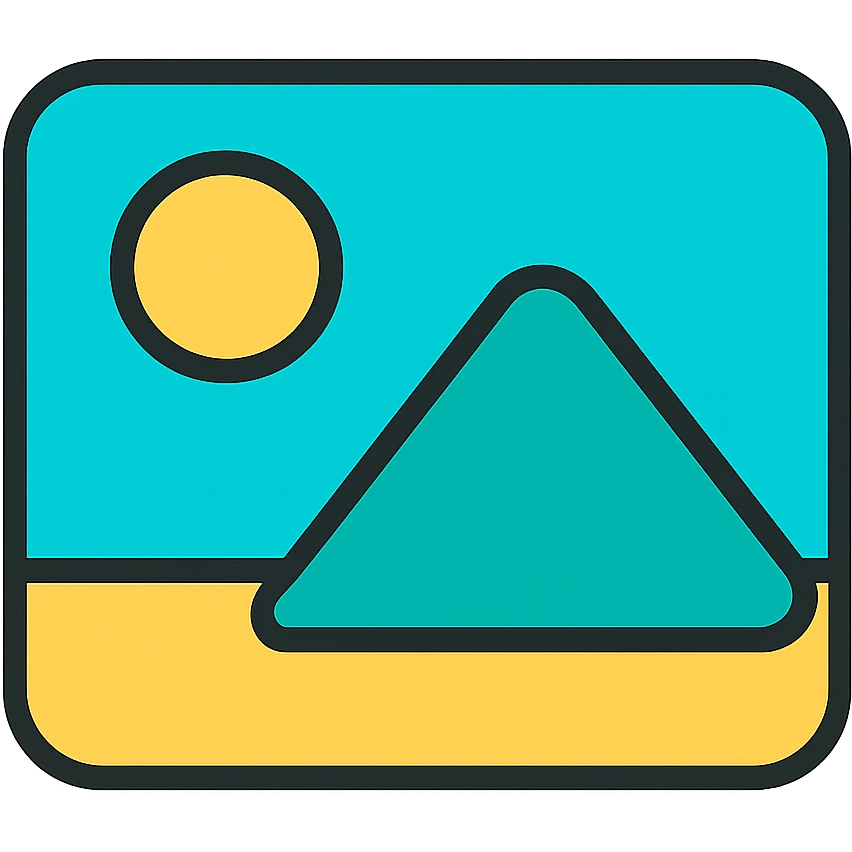 minimal image placeholder emoji with color accent, teal and gray, icon style emoji