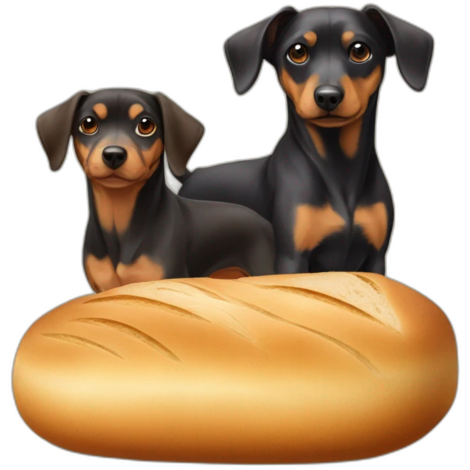 a dog of the zwergpinscher breed and a dog of the Maltese bread emoji