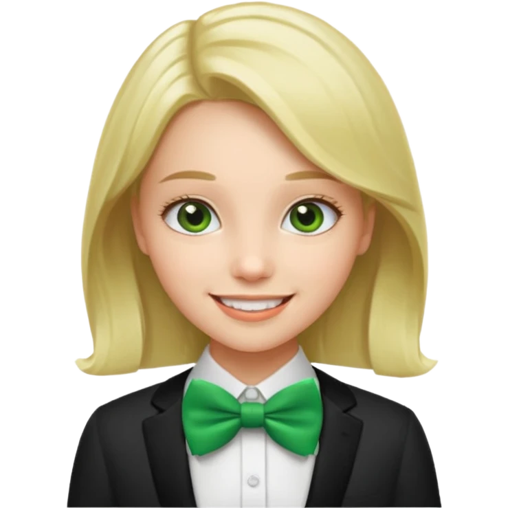 girl with green bow tie emoji