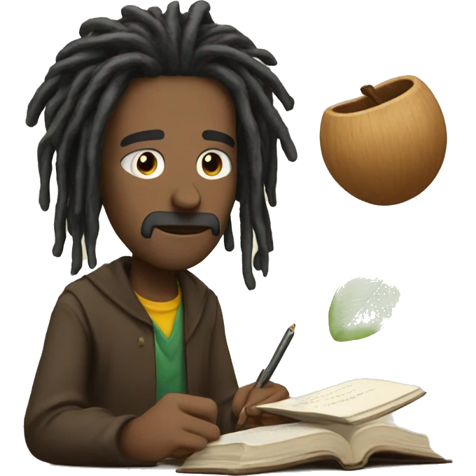 nonchalant dreadhead studying  emoji