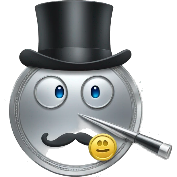 silver coin with monocle emoji