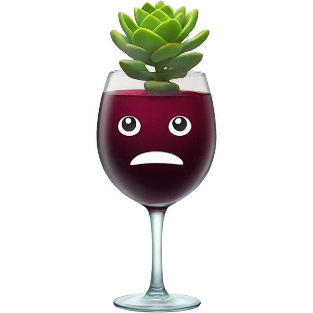 Succulent growing out of wine glass emoji