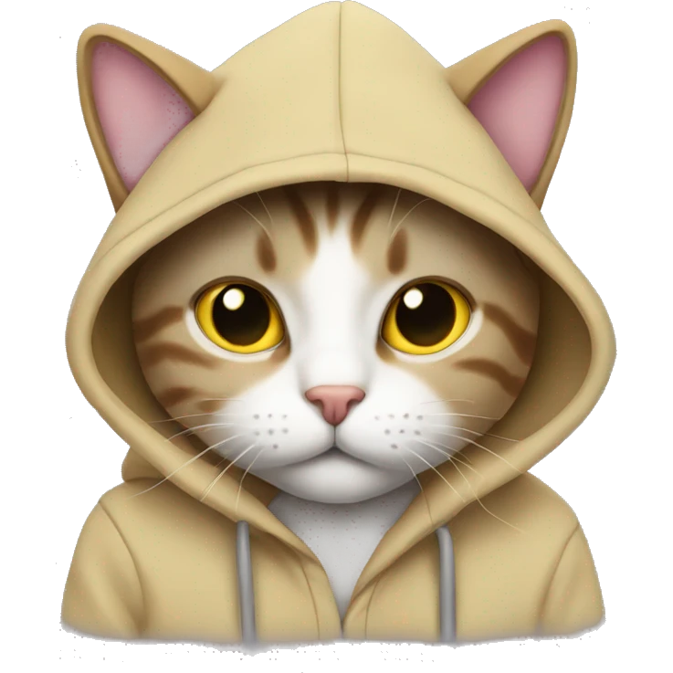 Cat wearing oversized hoodie emoji