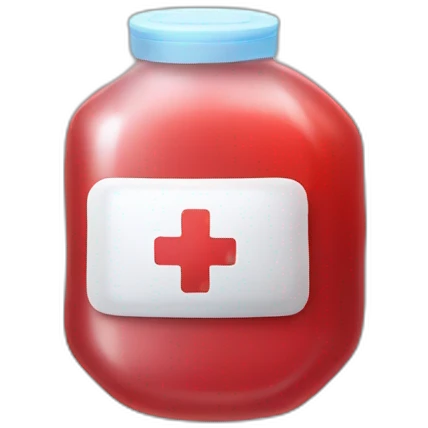 medical soft bag with red liquid emoji