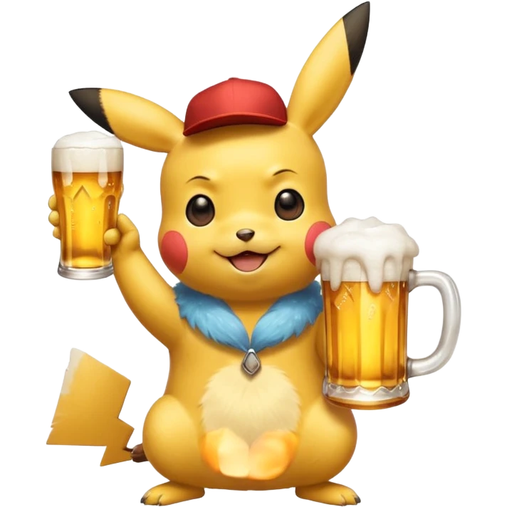 Así a picachu con una chela emoji