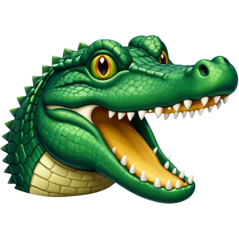 A sparkling dark green crocodile  emoji