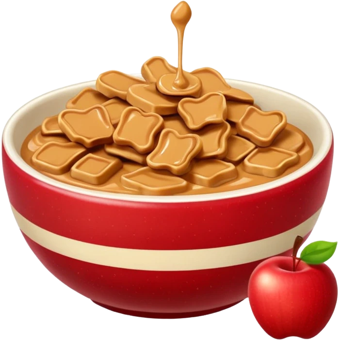 apple pieces in bowl with peanutbutter emoji