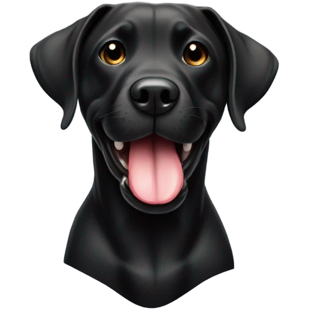Black boxador tongue out  emoji