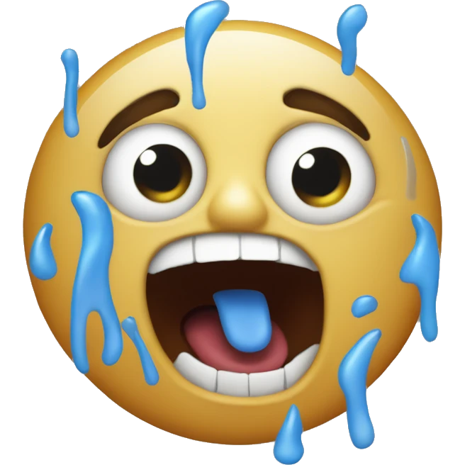 silly blue emoji screaming the word mingus emoji