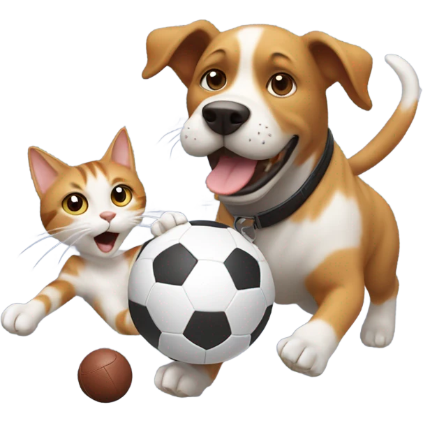 Dog with cat play football emoji