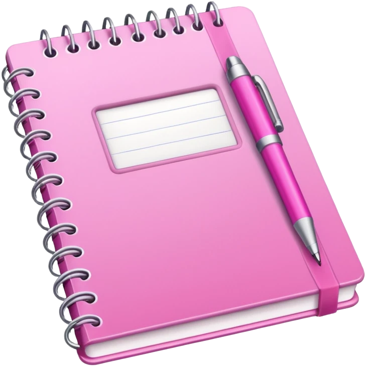 Pink notebook with pink pen emoji