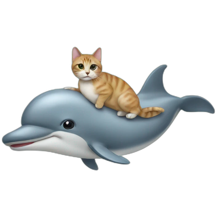Cat on a dolphin emoji
