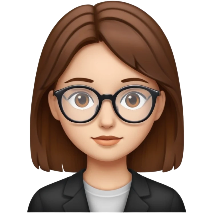 Girl with brown hair and glasses  emoji