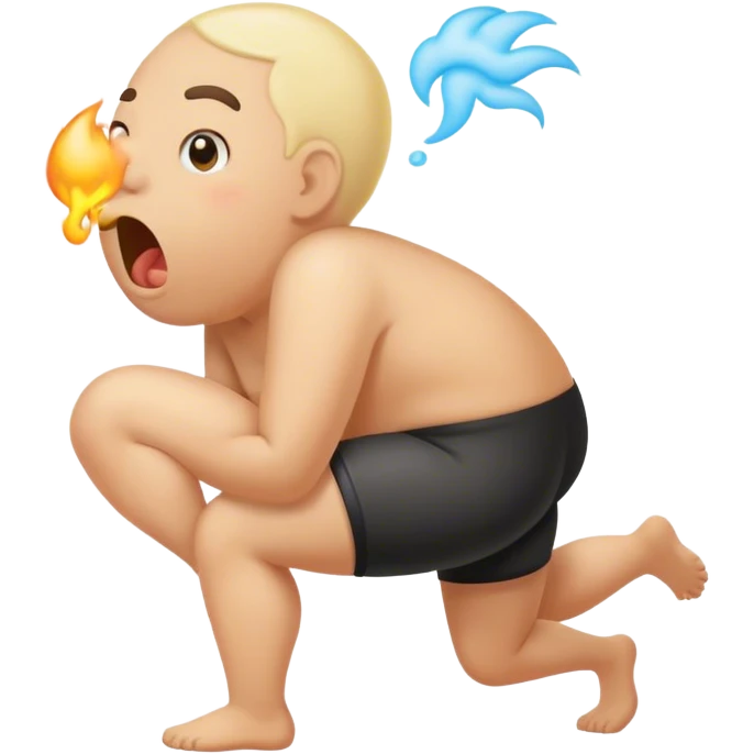 Farting out of one buttcheek emoji