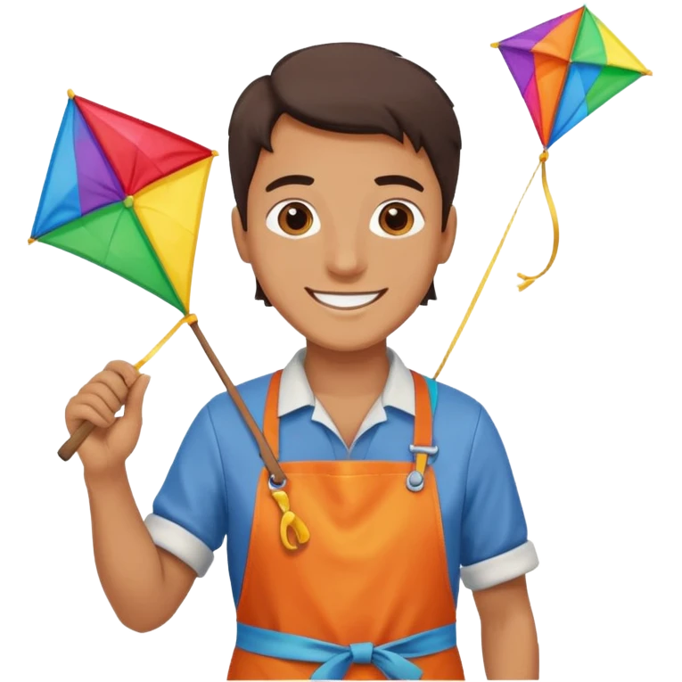 Kite Maker, making a kite pose. emoji