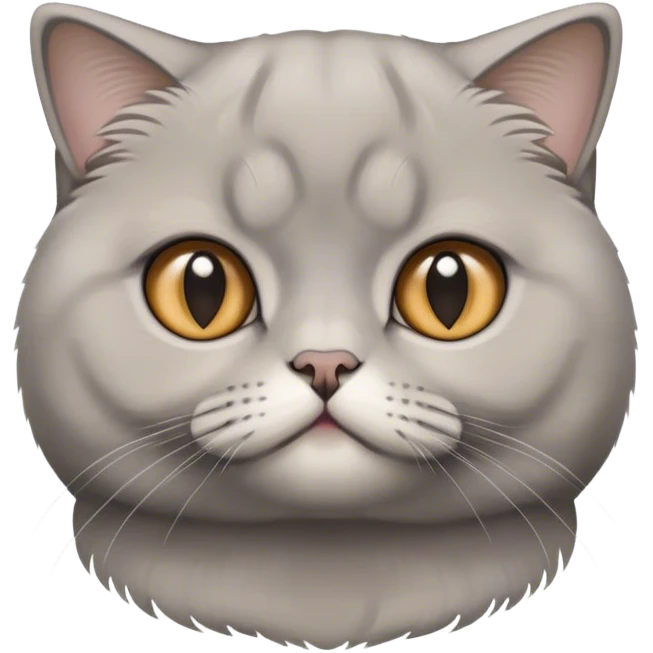 Grey dark 
scottish fold cat emoji