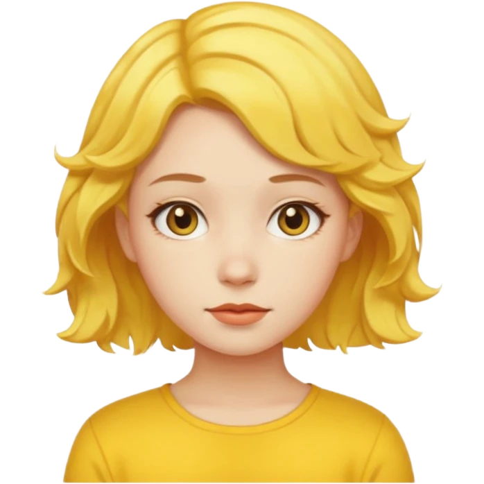 girl with yellow, short wavy hair emoji