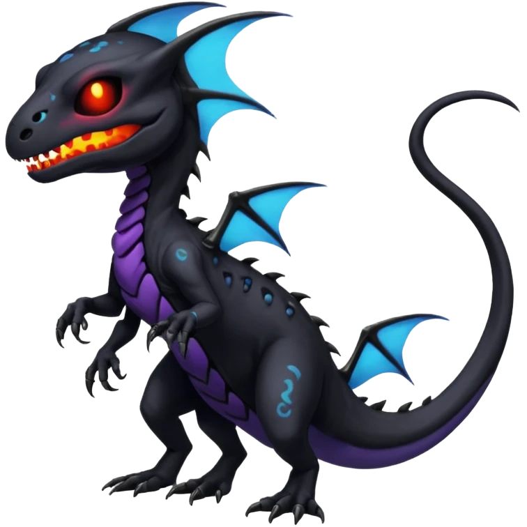 Nebulae Evil Spooky Salandit-Duskull-Noibat-Fakémon-hybrid-creature (full body)  emoji