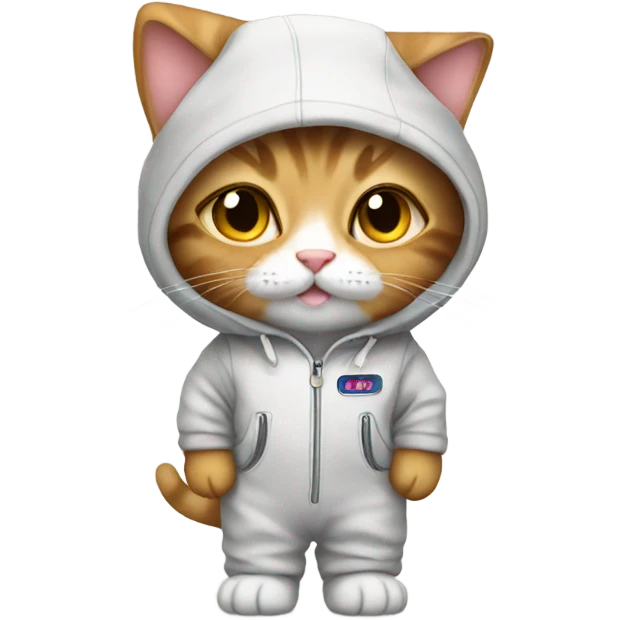 Kitty wearing jumpsuit emoji