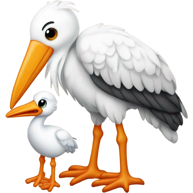 Stork holding a baby emoji
