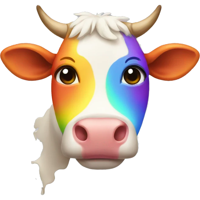 rainbow cow emoji