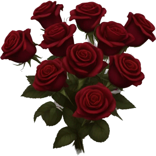 Bouquet of dark red roses gothic emoji