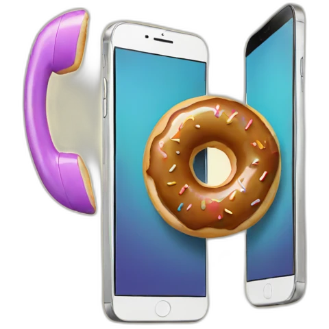 A donut with a phone emoji