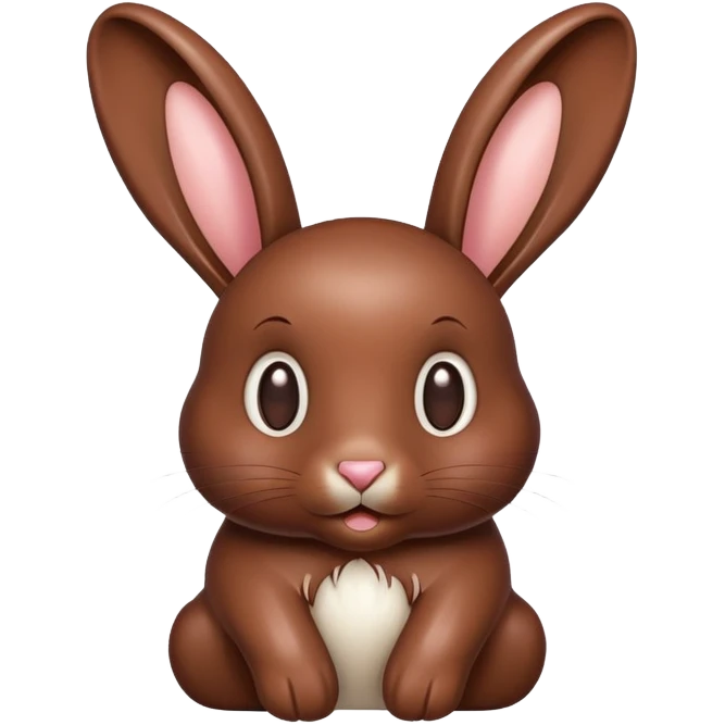 Chocolate rabbit with floppy ears emoji