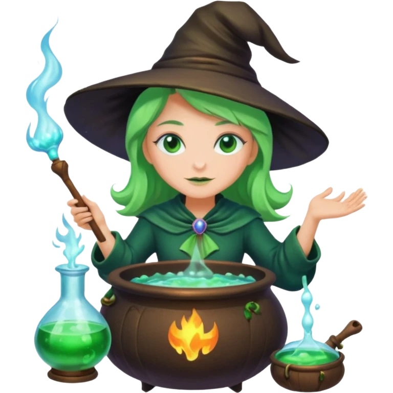 green witch cooking potion emoji