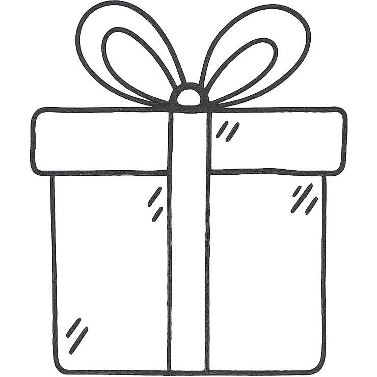 hand drawn outlined gift box icon emoji