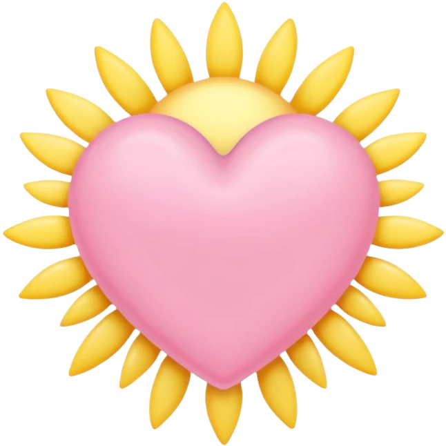 pastel heart with a soft pastel sun emoji