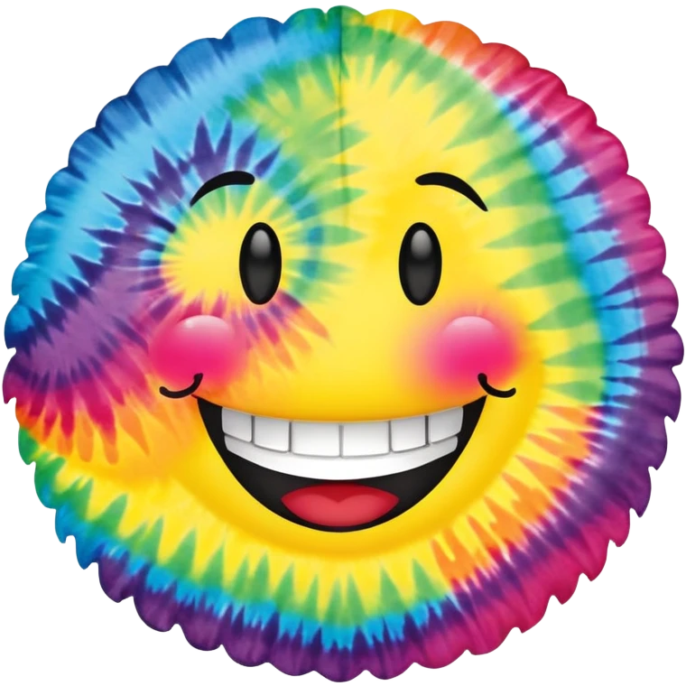 Tie dye smile rainbow  emoji