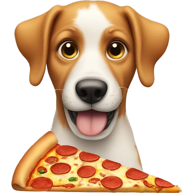 Dog eating pizza emoji