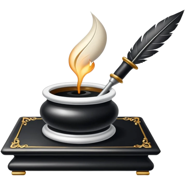 Quill + inkwell  emoji