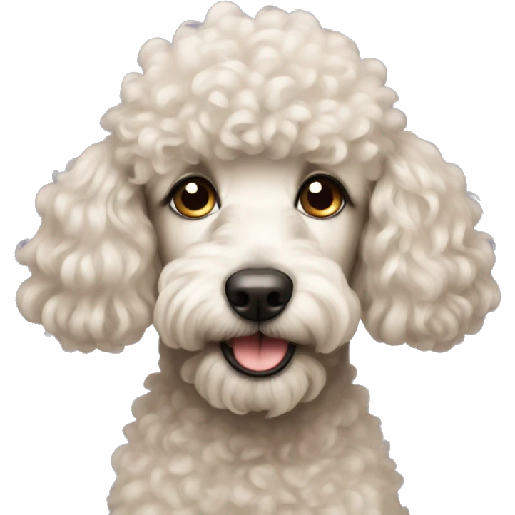 Dog poodle with teary eyes  emoji