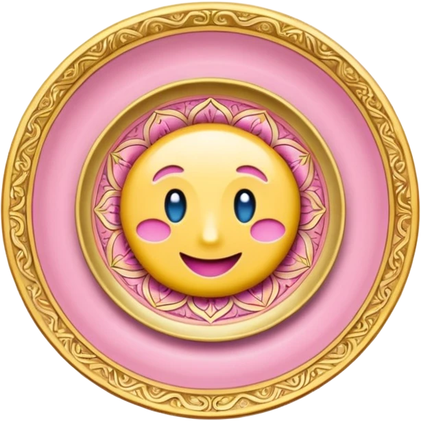 plate gold pink emoji